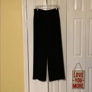 High Waisted Wide Leg Black Trouser Pants